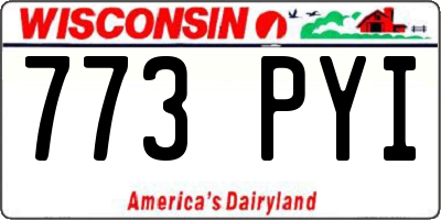 WI license plate 773PYI
