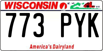 WI license plate 773PYK
