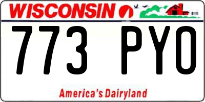 WI license plate 773PYO