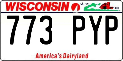 WI license plate 773PYP