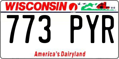 WI license plate 773PYR