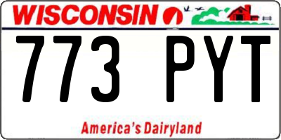 WI license plate 773PYT