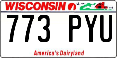 WI license plate 773PYU