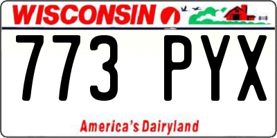 WI license plate 773PYX
