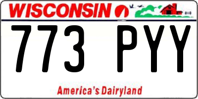 WI license plate 773PYY