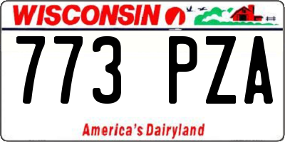 WI license plate 773PZA
