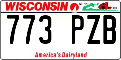 WI license plate 773PZB
