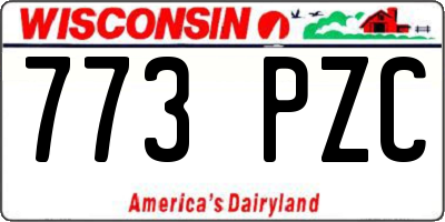 WI license plate 773PZC