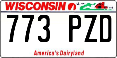 WI license plate 773PZD