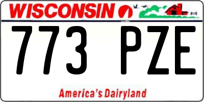 WI license plate 773PZE
