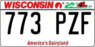 WI license plate 773PZF