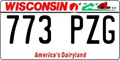WI license plate 773PZG