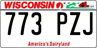 WI license plate 773PZJ