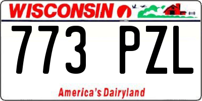 WI license plate 773PZL