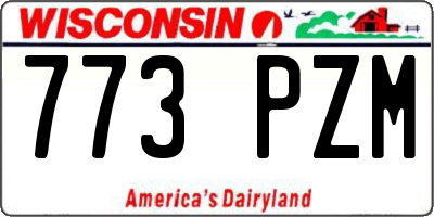 WI license plate 773PZM