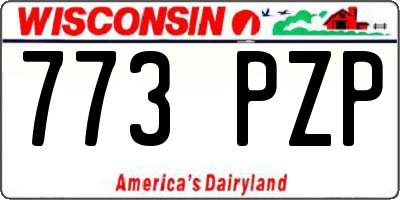 WI license plate 773PZP