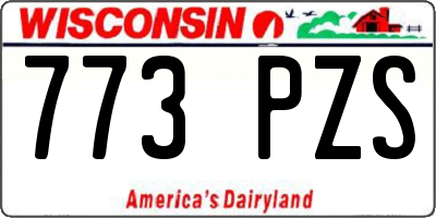 WI license plate 773PZS