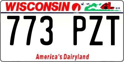 WI license plate 773PZT