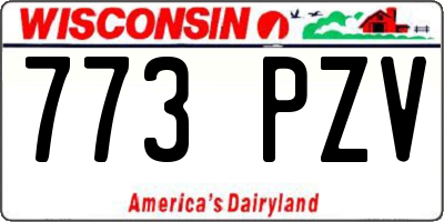 WI license plate 773PZV