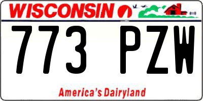 WI license plate 773PZW
