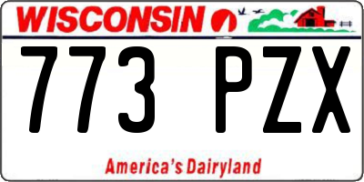 WI license plate 773PZX