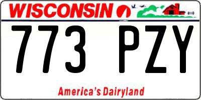 WI license plate 773PZY