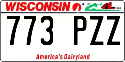 WI license plate 773PZZ