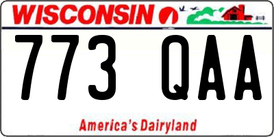 WI license plate 773QAA
