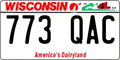 WI license plate 773QAC