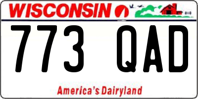 WI license plate 773QAD