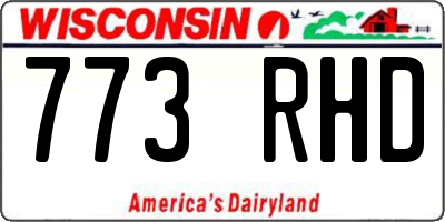 WI license plate 773RHD