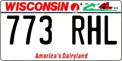 WI license plate 773RHL