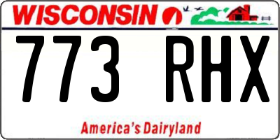 WI license plate 773RHX