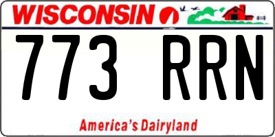 WI license plate 773RRN