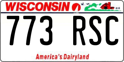 WI license plate 773RSC