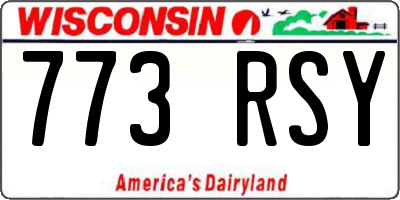 WI license plate 773RSY