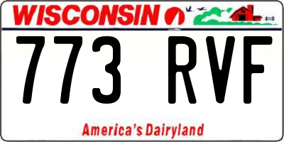 WI license plate 773RVF