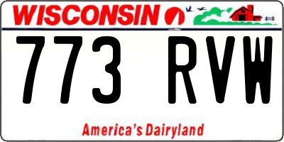 WI license plate 773RVW