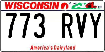WI license plate 773RVY