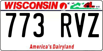 WI license plate 773RVZ