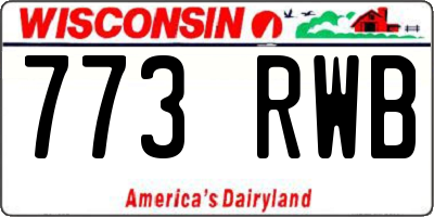 WI license plate 773RWB
