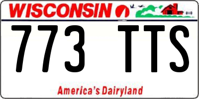 WI license plate 773TTS