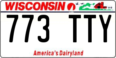 WI license plate 773TTY