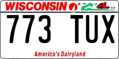 WI license plate 773TUX