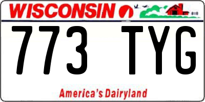 WI license plate 773TYG