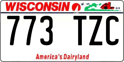 WI license plate 773TZC