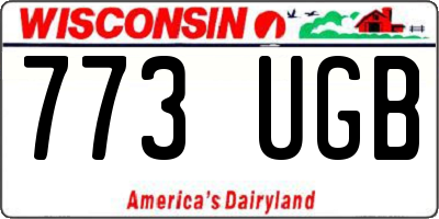 WI license plate 773UGB