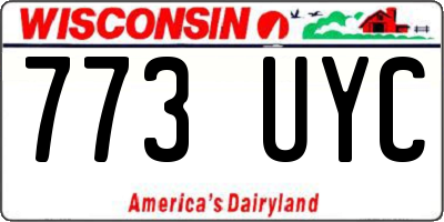 WI license plate 773UYC