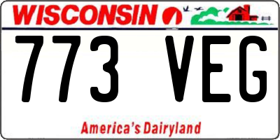 WI license plate 773VEG