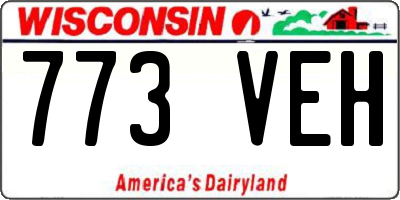 WI license plate 773VEH